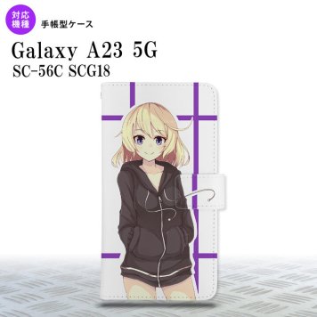 Galaxy A23 GalaxyA23 手帳型スマホケース カバー 女の子 キャラ 紫 2022年 10月発売 nk-004s-a23-dr1329