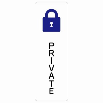Private プライベート サインステッカー シール 長方形 縦書き 防水 屋内 屋外 ピクトサイン 表示 案内 場所 看板 目印 施設 おしゃれ シンプル