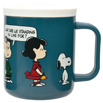 スヌーピー 蓋つきステンレスマグ（ネイビー） チャーリーブラウン オフィス PEANUTS