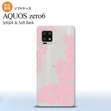 SHG04 SHG04 ZERO6 AQUOS zero6 スマホケース ソフトケース ハイビスカス F クリア ピンク メンズ レディース nk-zero6-tp1059