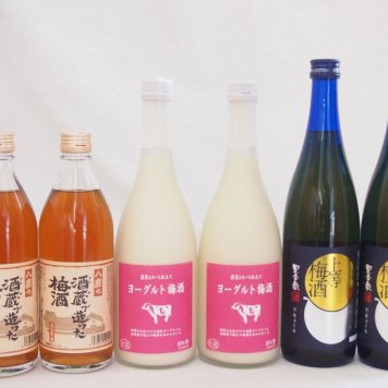 梅酒のみ比べ6本セット(ヨーグルト梅酒(福岡) 八鹿の酒蔵で造った梅酒(大分) 無添加上等梅酒(鹿児島)) 720ml×4本 500ml×2本