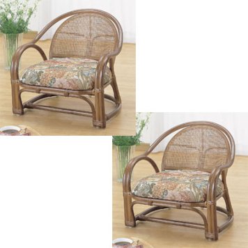 今枝商店 Romantic Rattan アームチェアー2脚組【沖縄・離島配達不可】 TK10