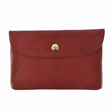 イルビゾンテ IL BISONTE フラットポーチ C0387 P 245 マルチポーチ 小物入れ RED レッド