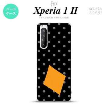 Xperia 1 II 5G スマホケース 背面カバー ストラップホール有り ハードケース トランプ 水玉 ダイヤ 黒 オレンジ ストラップホール おしゃれ かわいい かっこいい メンズ レディース nk-xp12-549