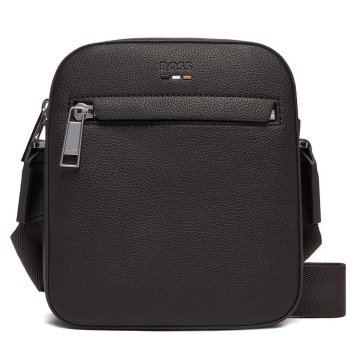 ヒューゴボス　HUGO BOSS　ショルダーバッグ　50536475　ブラック BLACK　ロゴ　RAY_NS ZIP_N　レイ エヌ エス ジップ　ななめ掛け　レポーターバッグ エンボスロゴ　ボス