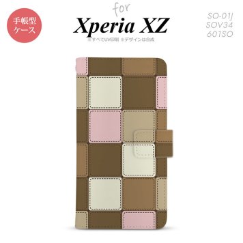 【手帳型 スマホ カバー ケース】【SO01J】【エクスペリア XZ 】手帳型 ケース SO-01J スマホ カバー XPERIA XZ エクスペリア パッチワーク風 ミックスD nk-004s-so01j-dr1674【メール便送料無料】