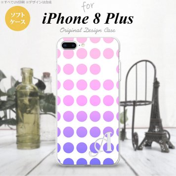 【iPhone8Plus】【スマホケース/スマホカバー】【アイフォン8プラス】iPhone8Plus スマホケース ケース アイフォン8プラス イニシャル 水玉 ピンク nk-ip8p-tp1374ini【メール便送料無料】
