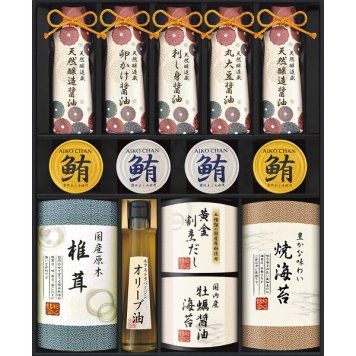 伊賀越 天然醸造蔵仕込み 和心詰合せ [26-2753-082] GNF-JJZ 調味料ギフト 天然醸造醤油 焼き海苔 だしパック オリーブオイル まぐろ缶 詰め合わせ 贈り物 御中元 御歳暮 内祝い 出産 結婚 お返し ギフト