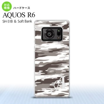 SH-51B AQUOS R6 AQUOS R6 スマホケース ハードケース タイガー 迷彩 B グレー +アルファベット メンズ レディース nk-r6-1161i