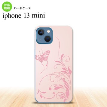 iPhone13mini iPhone13 mini ケース ハードケース 蝶と草 ピンク  nk-i13m-1632