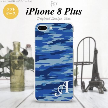【iPhone8Plus】【スマホケース/スマホカバー】【アイフォン8プラス】iPhone8Plus スマホケース ケース アイフォン8プラス イニシャル 迷彩B 青A nk-ip8p-tp1167ini【メール便送料無料】