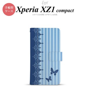 【手帳型 スマホ カバー ケース】【SO02K】【エクスペリア XZ1】手帳型 ケース SO-02K スマホ カバー Xperia XZ1 Compact エクスペリア 蝶 青 nk-004s-so02k-dr1283【メール便送料無料】