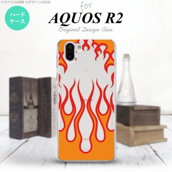 AQUOS R2 アクオス アール2 SH-03K SHV42 専用 スマホケース カバー ハードケース ファイヤー 抜き×赤 nk-r2-1314[スマホ,スマホケース,スマホカバー,ケース,カバー,ジャケット]