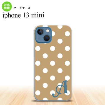 iPhone13mini iPhone13 mini ケース ハードケース ドット 水玉 B ベージュ +アルファベット  nk-i13m-831i