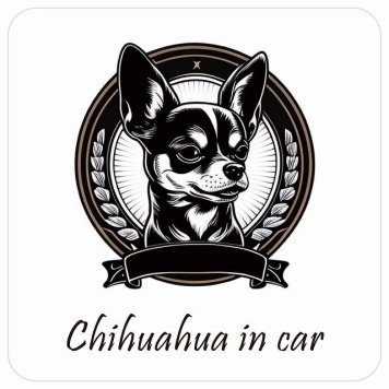 ドッグ カーステッカー イラスト付 Dog in Car チワワ Aタイプ セーフティサイン 犬種別 正方形 13x13cm シール リア あおり運転対策 Dog Sticker 屋外 屋内 防水 かわいい おしゃれ 安全対策 カーサイン