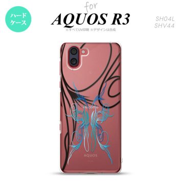 SH-04L SHV44 R3 AQUOS R3 スマホケース カバー ピンスト 線 青 nk-r3-1236