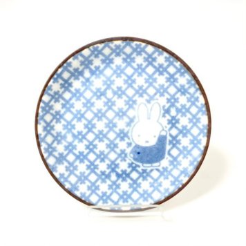 miffy ミッフィー ミッフィー和小紋 小皿 井桁模様 お皿 醤油皿  ブルー グッズ 日本製