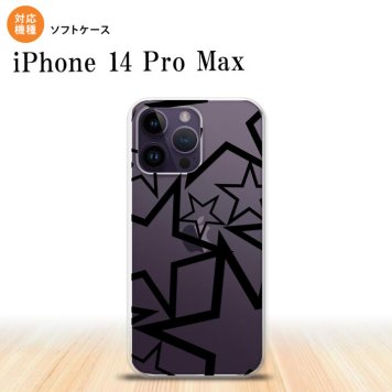 iPhone14 ProMax iPhone14 Pro Max スマホケース 背面ケースソフトケース 星 クリア 黒 2022年 9月発売 nk-i14pm-tp1115