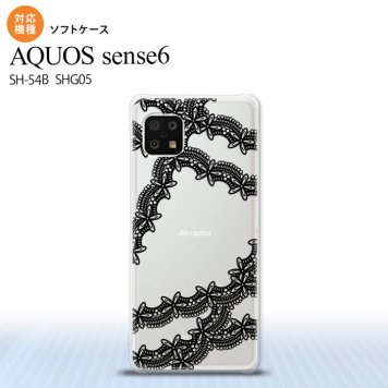 SH-54B SHG05 AQUOS sense6 スマホケース ソフトケース レース 帯 B 黒 メンズ レディース nk-sens6-tp1100