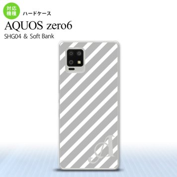 SHG04 SHG04 ZERO6 AQUOS zero6 スマホケース ハードケース ストライプ グレー 白 +アルファベット メンズ レディース nk-zero6-713i