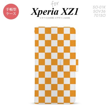 【手帳型 スマホ カバー ケース】【SO01K】【エクスペリア XZ1】手帳型 ケース SO-01K スマホ カバー Xperia XZ1 エクスペリア スクエア 白×オレンジ nk-004s-so01k-dr764【メール便送料無料】
