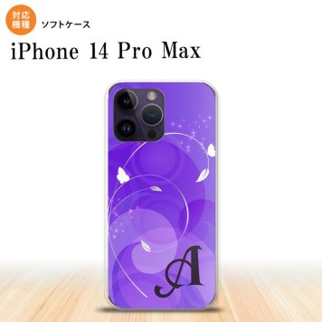 iPhone14 ProMax iPhone14 Pro Max スマホケース 背面ケースソフトケース バタフライ 蝶 A 紫 +アルファベット 2022年 9月発売 nk-i14pm-tp201i