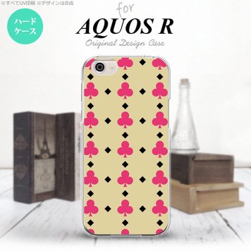 【SH03J】【スマホケース/スマホカバー】【アクオス R】SH03J スマホケース AQUOS R SH-03J カバー アクオス R トランプ(クラブ) ベージュ×ピンク nk-sh03j-534【メール便送料無料】