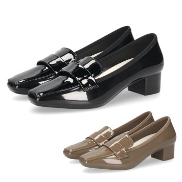TEMPERATE テンパレイト FRIDA フリーダ レインシューズ レディース 完全防水 スリッポン パンプス スクエアトゥ 3.5cmヒール 歩きやすい 滑りにくい 光沢感