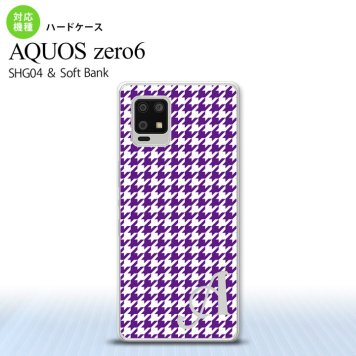 SHG04 SHG04 ZERO6 AQUOS zero6 スマホケース ハードケース 千鳥 格子 小 紫 白 +アルファベット メンズ レディース nk-zero6-908i