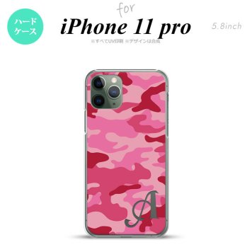 iPhone11Pro iPhone11 Pro スマホケース ハードケース ウッドランド 迷彩 C ピンク +アルファベット メンズ レディース nk-i11p-1149i