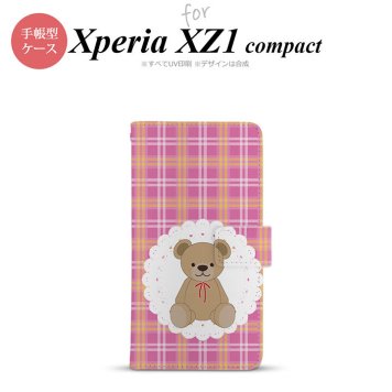 【手帳型 スマホ カバー ケース】【SO02K】【エクスペリア XZ1】手帳型 ケース SO-02K スマホ カバー Xperia XZ1 Compact エクスペリア くま(B) ピンク nk-004s-so02k-dr756【メール便送料無料】