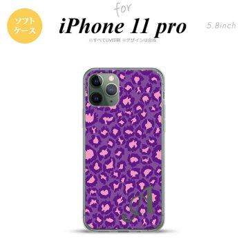 iPhone11Pro iPhone11 Pro スマホケース ソフトケース 豹柄 B 紫 +アルファベット メンズ レディース nk-i11p-tp894i