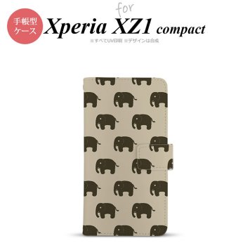 【手帳型 スマホ カバー ケース】【SO02K】【エクスペリア XZ1】手帳型 ケース SO-02K スマホ カバー Xperia XZ1 Compact エクスペリア ゾウ柄 ベージュ nk-004s-so02k-dr772【メール便送料無料】