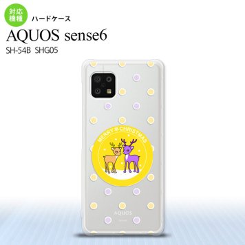 SH-54B SHG05 AQUOS sense6 スマホケース ハードケース トナカイ ワッペン 黄 メンズ レディース nk-sens6-622