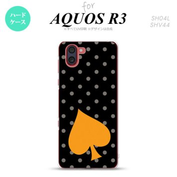 SH-04L SHV44 R3 AQUOS R3 スマホケース カバー トランプ 水玉 スペード 黒 オレンジ nk-r3-548