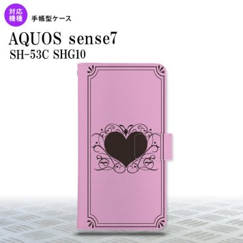 sense7 sense7 手帳型スマホケース カバー ハート 飾り ピンク 2022年 11月発売 nk-004s-sens7-dr612