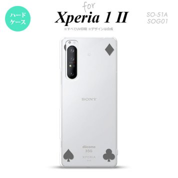 Xperia 1 II 5G スマホケース 背面カバー ストラップホール有り ハードケース トランプ 四隅 グレー ストラップホール おしゃれ かわいい かっこいい メンズ レディース nk-xp12-521