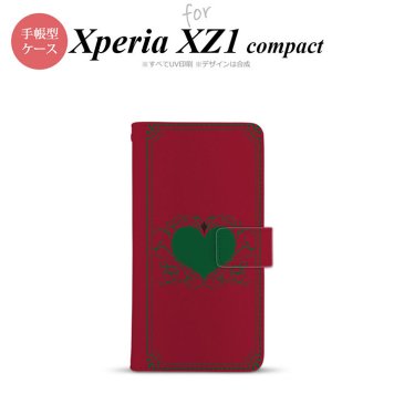 【手帳型 スマホ カバー ケース】【SO02K】【エクスペリア XZ1】手帳型 ケース SO-02K スマホ カバー Xperia XZ1 Compact エクスペリア 飾りハート（B) 赤 nk-004s-so02k-dr615【メール便送料無料】