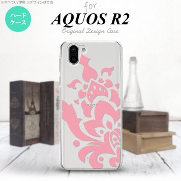 AQUOS R2 アクオス アール2 SH-03K SHV42 専用 スマホケース カバー ハードケース ダマスク柄大A ピンク nk-r2-1028[スマホ,スマホケース,スマホカバー,ケース,カバー,ジャケット]