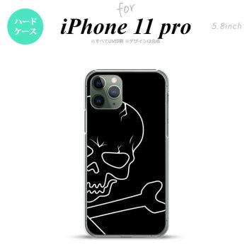 iPhone11Pro iPhone11 Pro スマホケース ハードケース ドクロ アップ 黒 メンズ レディース nk-i11p-516