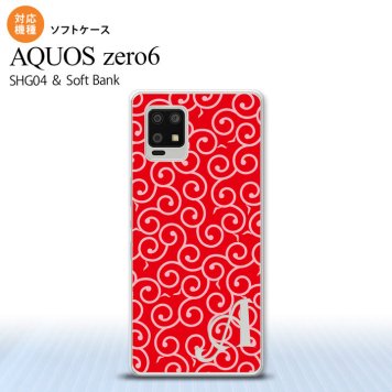 SHG04 SHG04 ZERO6 AQUOS zero6 スマホケース ソフトケース 唐草 赤 ピンク +アルファベット メンズ レディース nk-zero6-tp1132i