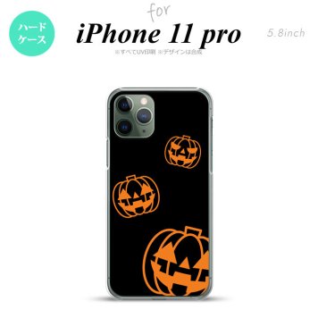 iPhone11Pro iPhone11 Pro スマホケース ハードケース ハロウィン カボチャスタンプ 黒 メンズ レディース nk-i11p-404