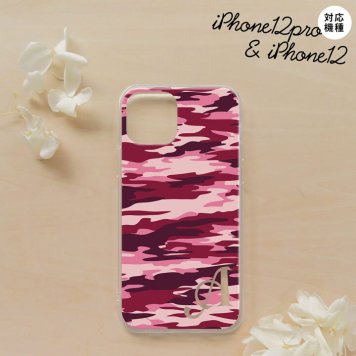 iPhone12/iPhone12pro iPhone12 / iPhone12pro スマホケース ソフトケース タイガー 迷彩 B ピンク +アルファベット メンズ レディース nk-i12-tp1163i