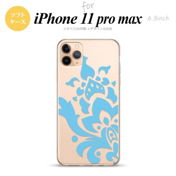 iPhone11ProMax iPhone11pro max スマホケース ソフトケース ダマスク C 水色 メンズ レディース nk-i11pm-tp1030