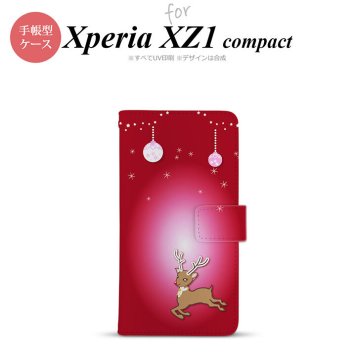 【手帳型 スマホ カバー ケース】【SO02K】【エクスペリア XZ1】手帳型 ケース SO-02K スマホ カバー Xperia XZ1 Compact エクスペリア トナカイ 赤 nk-004s-so02k-dr645【メール便送料無料】
