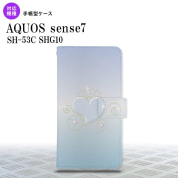 sense7 sense7 手帳型スマホケース カバー ハート 青 2022年 11月発売 nk-004s-sens7-dr319