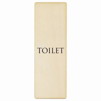 トイレ プレート 木製 TOILET 文字タイプ ホワイト ブラック 長方形 縦書き 9x27cm ドア サインステッカー ピクトサイン トイレマーク表示 案内 注意 施設 御手洗 TOILET おしゃれ シンプル 安全対策