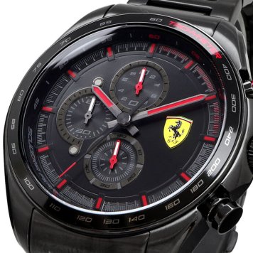 Scuderia Ferrari 腕時計 スクーデリア フェラーリ 時計 ウォッチ スピードレーサー クロノグラフ Speedracer Chronograph メンズ フルブラック メタルバンド 0830654 海外モデル [並行輸入品] 誕生日 プレゼント ギフト 入学祝い 社会人 新生活 母の日 父の日