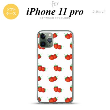 iPhone11Pro iPhone11 Pro スマホケース ソフトケース 苺 イチゴ 中 白 赤 メンズ レディース nk-i11p-tp042