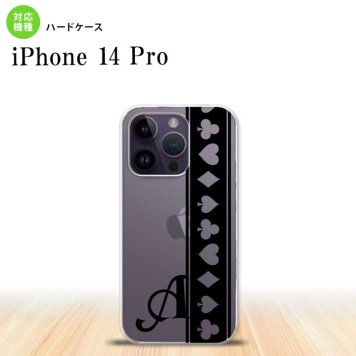 iPhone14 Pro iPhone14 Pro スマホケース 背面ケース ハードケース トランプ 帯 黒 クリア +アルファベット 2022年 9月発売 nk-i14p-528i